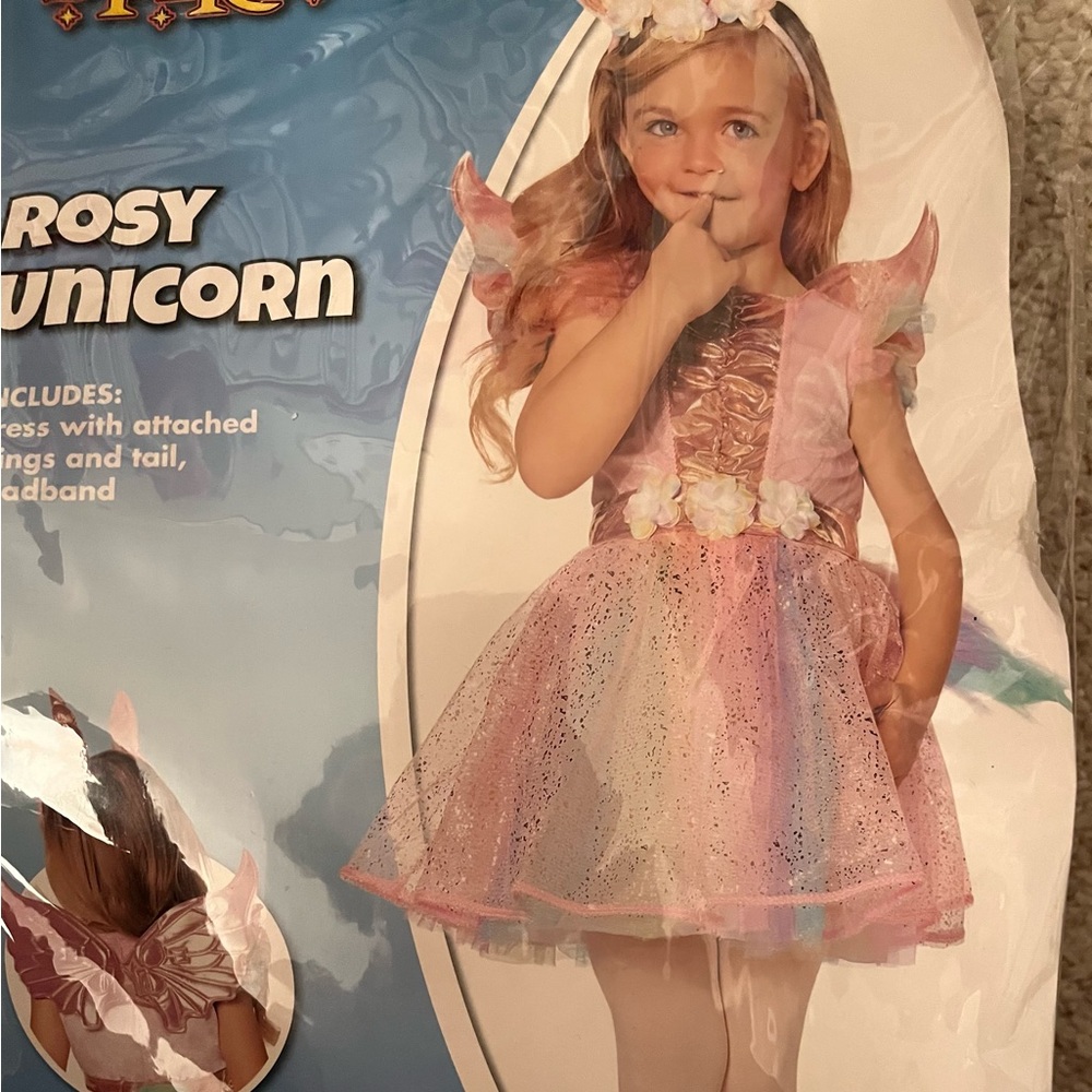 Rosy Unicorn Girl Costume